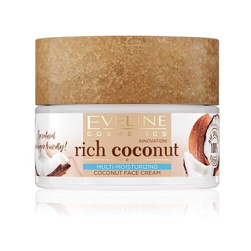 Интенсивно увлажняющий кокосовый крем для лица, Eveline Cosmetics, Rich Coconut, 50 мл