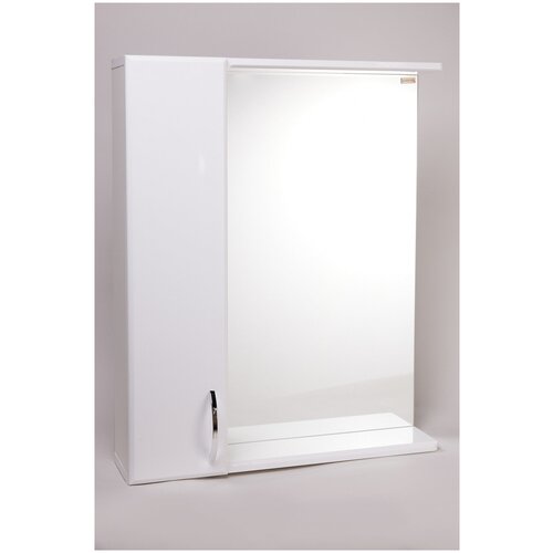 Зеркало-шкаф Стиль-55 без светильника, левый, 55х14.6х74 см, цвет белый, Bestex