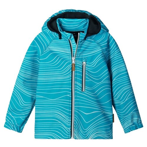Куртка Reima, капюшон, карманы, светоотражающие элементы, водонепроницаемая, размер 128, голубой