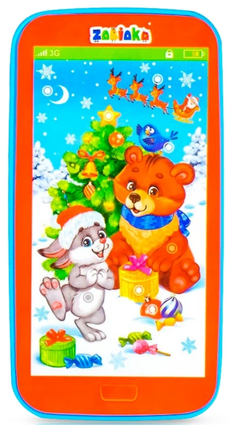Развивающая игрушка Zabiaka Телефон Зайчик и медвежонок, SL-01125, голубой/красный