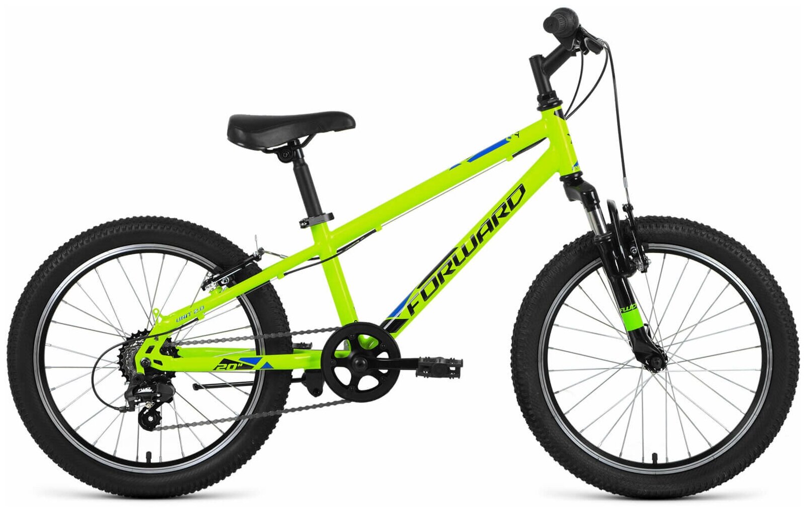 FORWARD Детский велосипед UNIT 20 2.2 (20" 6 ск. рост. 10.5") 2022, ярко-зеленый/черный, IBK22FW20829