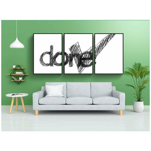 фото Набор модулных постеров для интерьера "договорились, крюк, флажок" 60x90 см. в тубусе, без рамки lotsprints