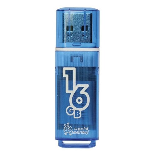 Флеш-диск 16 GB, SMARTBUY Glossy, USB 2.0, синий, SB16GBGS-B комплект 3 штуки