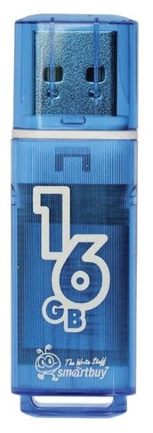 Флеш-диск 16 GB, SMARTBUY Glossy, USB 2.0, синий, SB16GBGS-B