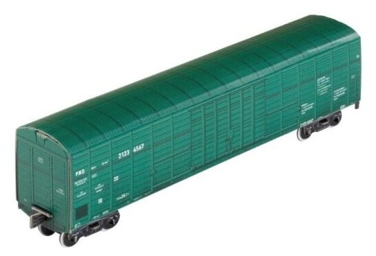 Сборная модель из картона Крытый вагон 11-9962-01 №564 зеленый