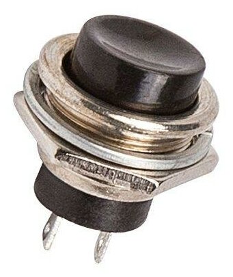 Выключатель-кнопка металл 250В 2А (2с) OFF-(ON) d16.2 черн. (RWD-306) Rexant 36-3350
