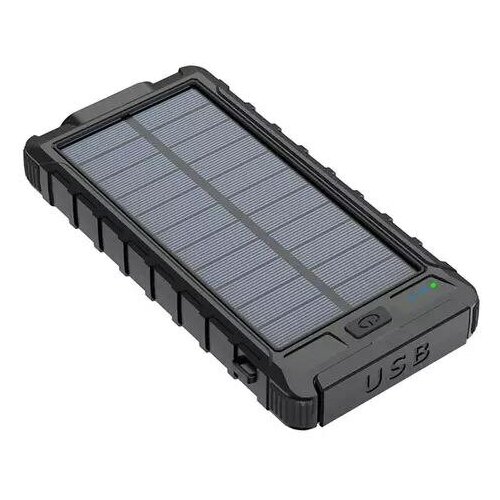Внешний аккумулятор с солнечной батареей и фонариком Power Bank 10000 mAh / автономное зарядное устройство / Power Bank