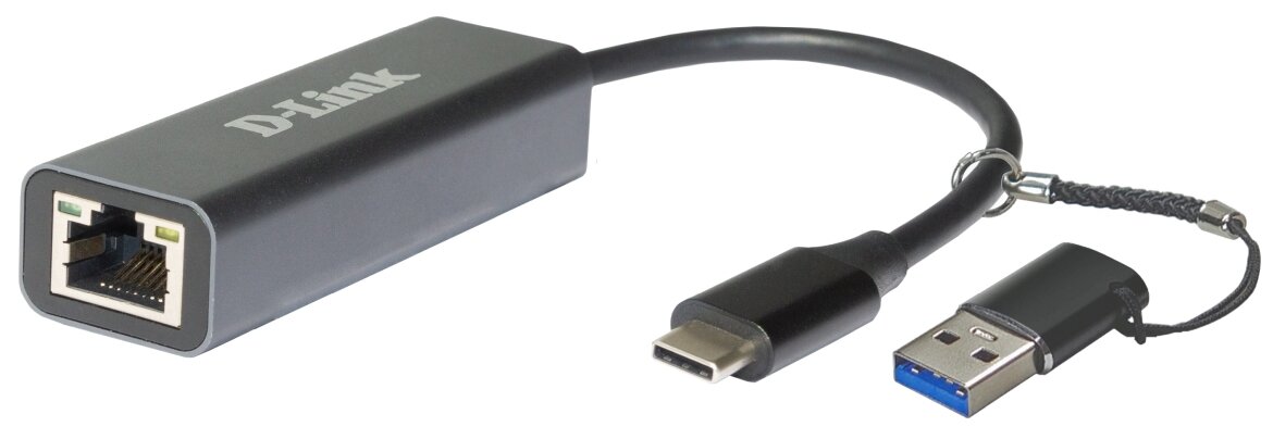 Сетевой адаптер D-link DUB-2315/A1A 2.5 Gigabit Ethernet/USB Type-C с переходником USB Type-C/USB Type-A