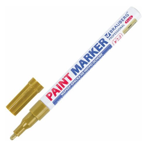 Маркер-краска лаковый (paint marker) 2 мм, комплект 30 шт., золотой, нитро-основа, алюминиевый корпус, BRAUBERG PROFESSIONAL PLUS, 151443