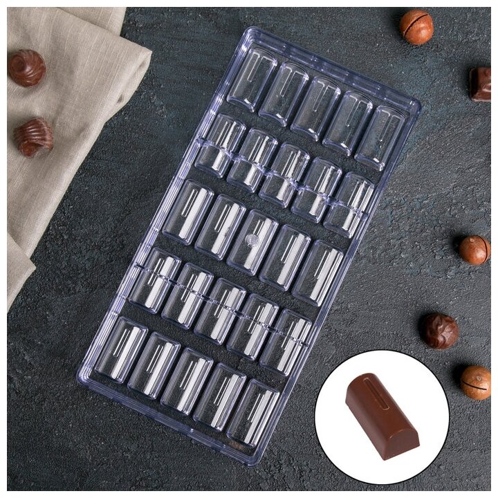 KONFINETTA Форма для шоколада 25 ячеек "Батончик" 28х14х2,5 см