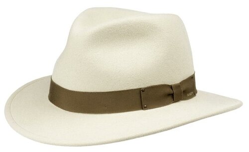 Шляпа федора Bailey, шерсть, подкладка, размер 61, бежевый