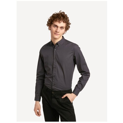 Рубашка мужская, s.Oliver, артикул: 130.10.109.11.120.2104447, цвет: серый (код цвета: 98A4), размер: XL
