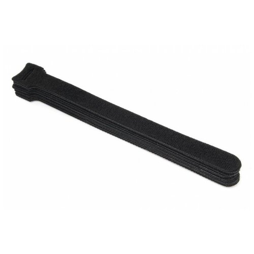 Cablexpert Хомуты-липучки на основе ленты Velcro VT-145x11BK 145 x 11 мм, черные 12 шт.