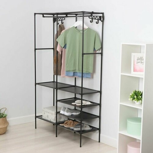 Стойка для одежды с полками для хранения 107х35х173 см 4610₽