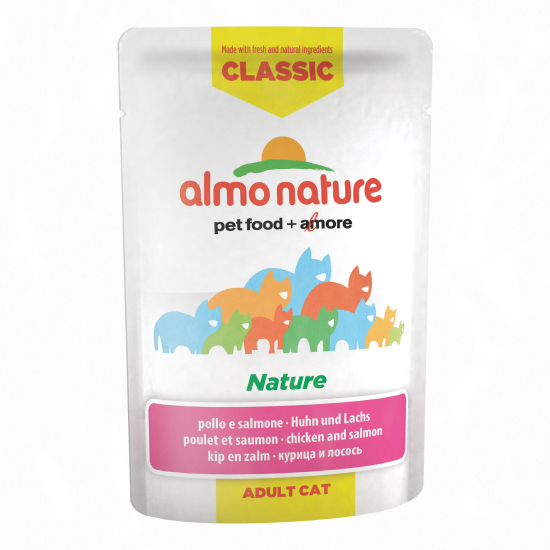 Корм влажный Almo Nature Classic для кошек с Курицей и Лососем 55гх24 шт