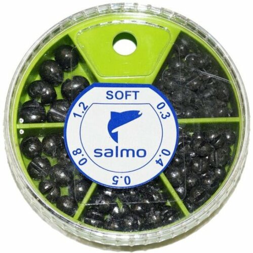 грузила salmo extra soft малый 5 секций 0 7 3 0г набор 3 вес набора 60г Грузила Salmo дробь SOFT мягк. 5 секц. 0.3-1,2г 60г набор 1