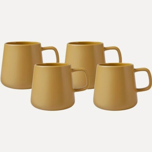 Изображение товара Набор Maxwell & Williams 4 кружки 0.375л (горчичный) "Blend Sala" в подарочной упаковке.