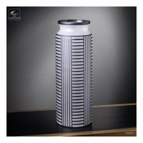 Ваза Objet de Curiosite White frosted vase стекло диам 10 Н28 см