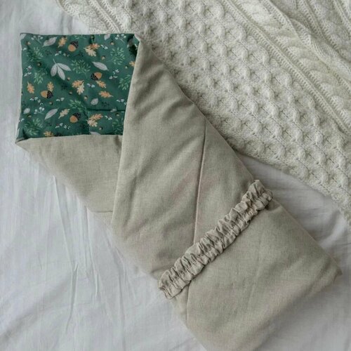 Конверт одеяло на выписку льняное с резинкой