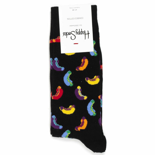 Носки Happy Socks Мужские носки с рисунками Happy Socks, размер 41-46, черный, синий women socks funny cute cartoon fruits food short happy japanese harajuku skateboard socks boat socks ankle socks spring summer