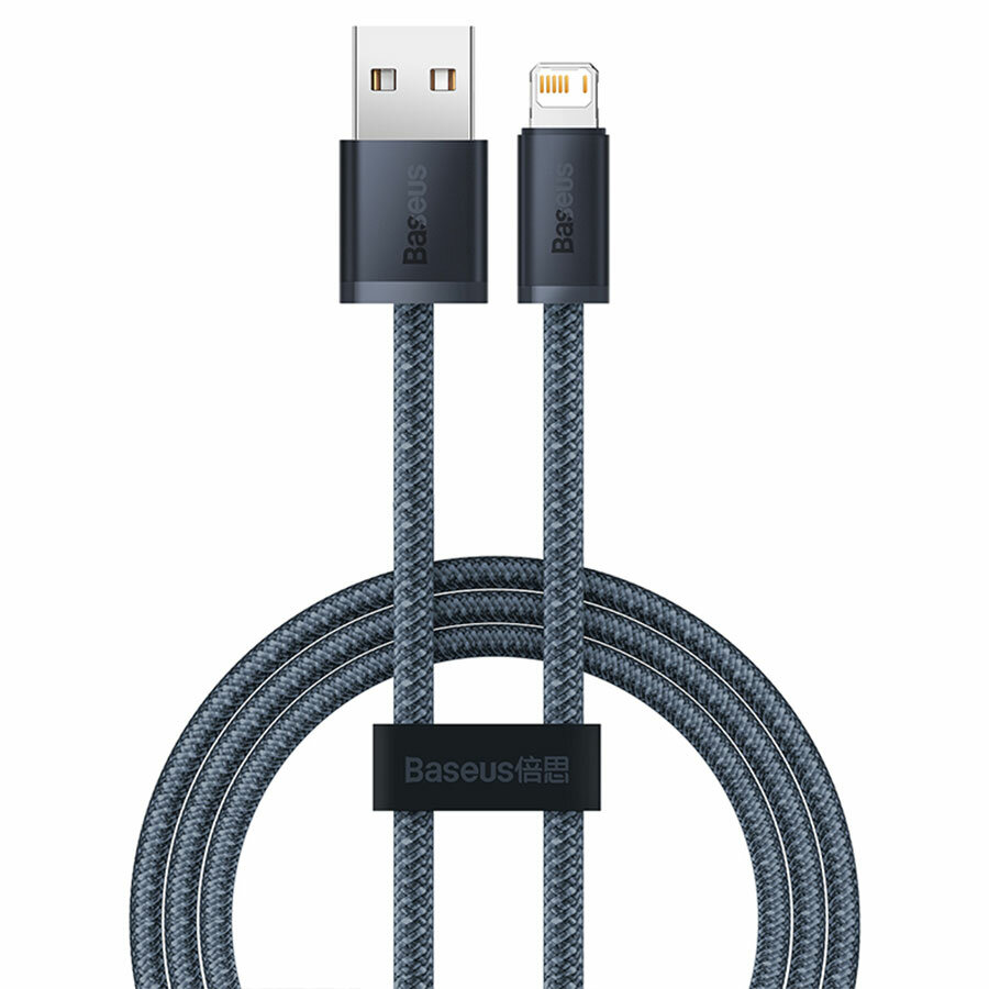 Кабель для айфон USB BASEUS Dynamic Series USB - Lightning, 2.4А, 12W, 1 м, серый шифер