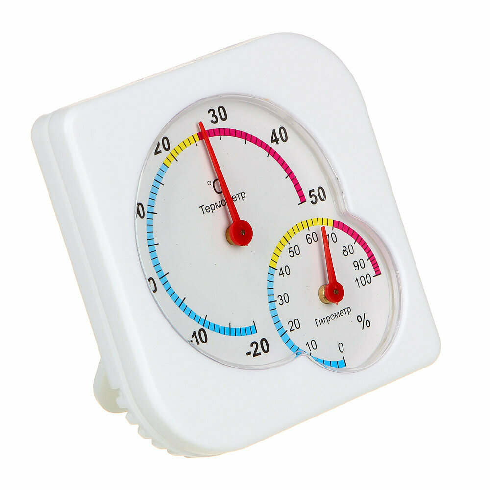 VETTA Термометр мини, измерение влажности воздуха, квадратный, 7,5x7,5см, пластик, блистер