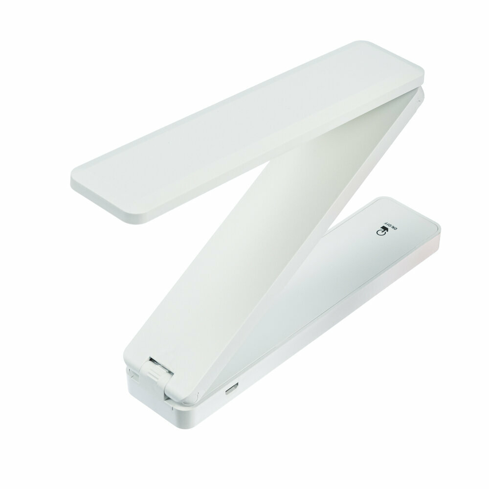 фото FORZA Лампа настольная складная, 1COB, питание 4xAAA, USB кабель 1м, 2000Lux, 6000K, белый