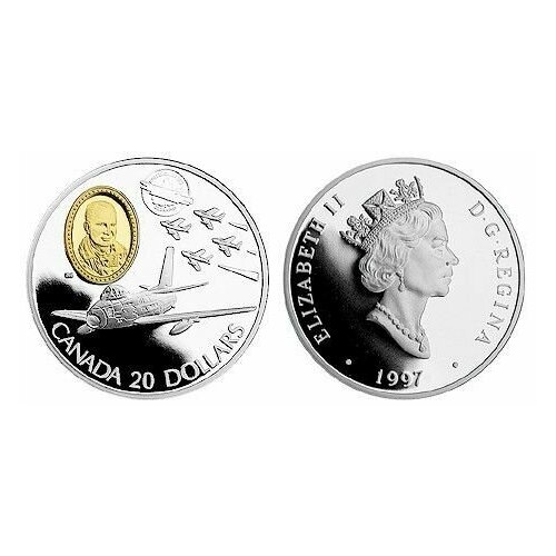монета канада 25 долларов 2008 год олимпийские игры в ванкувере бобслей серебро пруф Канада 20 долларов 1997 год Истребитель F-86 Sabre пруф