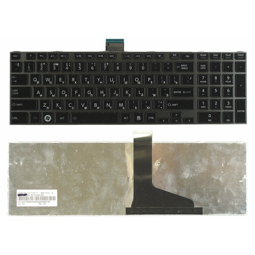 Клавиатура для Toshiba 9Z. N7USV.00T черная c черной рамкой клавиатура для ноутбука toshiba 9z n7usv 00t белая