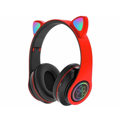 Светящиеся Беспроводные наушники с кошачьими ушками детские Ободок Bluetooth через блютуз с микрофоном для телефона 1199₽