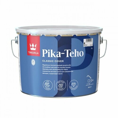 Tikkurila Pika-Teho (Пика-Техо) для фасадов по дереву Белая (А) Колеруется в светлые оттенки краска акриловая tikkurila pika teho влагостойкая матовая бесцветный 9 л