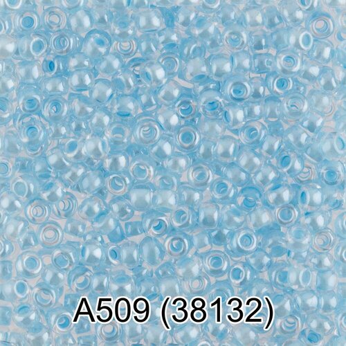 (38132) Бисер прозрачный с цветным центром 10/0, круглое отверстие, 50г, Preciosa