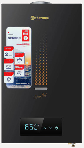 Изображение товара Газовый водонагреватель Thermex S 20 MD (Art Black)
