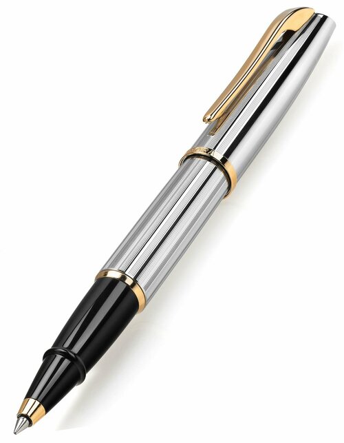 Ручка-роллер AURORA Style Chrome Plated Barrel and Cap Gold Plated Trim (AU E74)