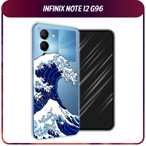 Силиконовый чехол на Infinix Note 12 G96 / Инфиникс Ноут 12 G96 Волна в Канагаве, прозрачный силиконовый чехол на infinix note 12 g96 инфиникс ноут 12 g96 старинный телефон