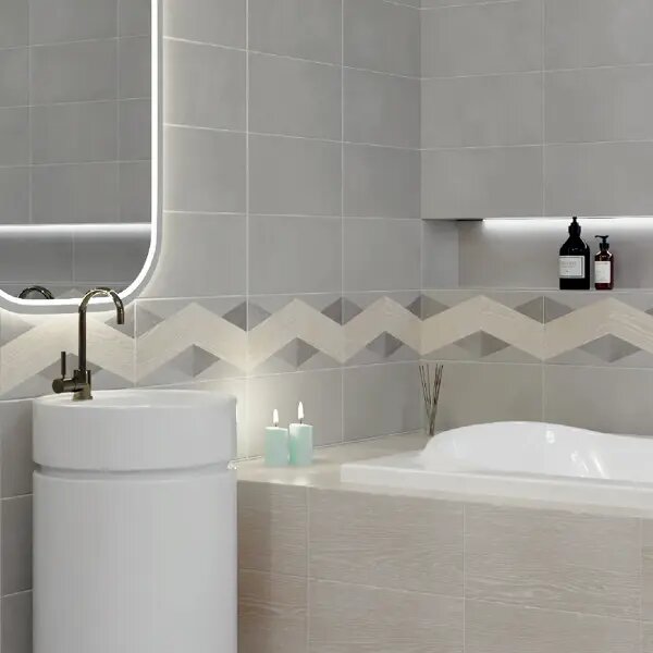 фото Плитка настенная Mersey Wood Mix1 20x40 см 1.2 м² матовая цвет микс