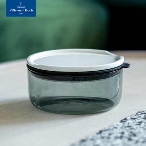 Контейнер с крышкой 440 мл, To Go & To Stay, like. by Villeroy & Boch, Премиум-Фарфор бесцветный, серый