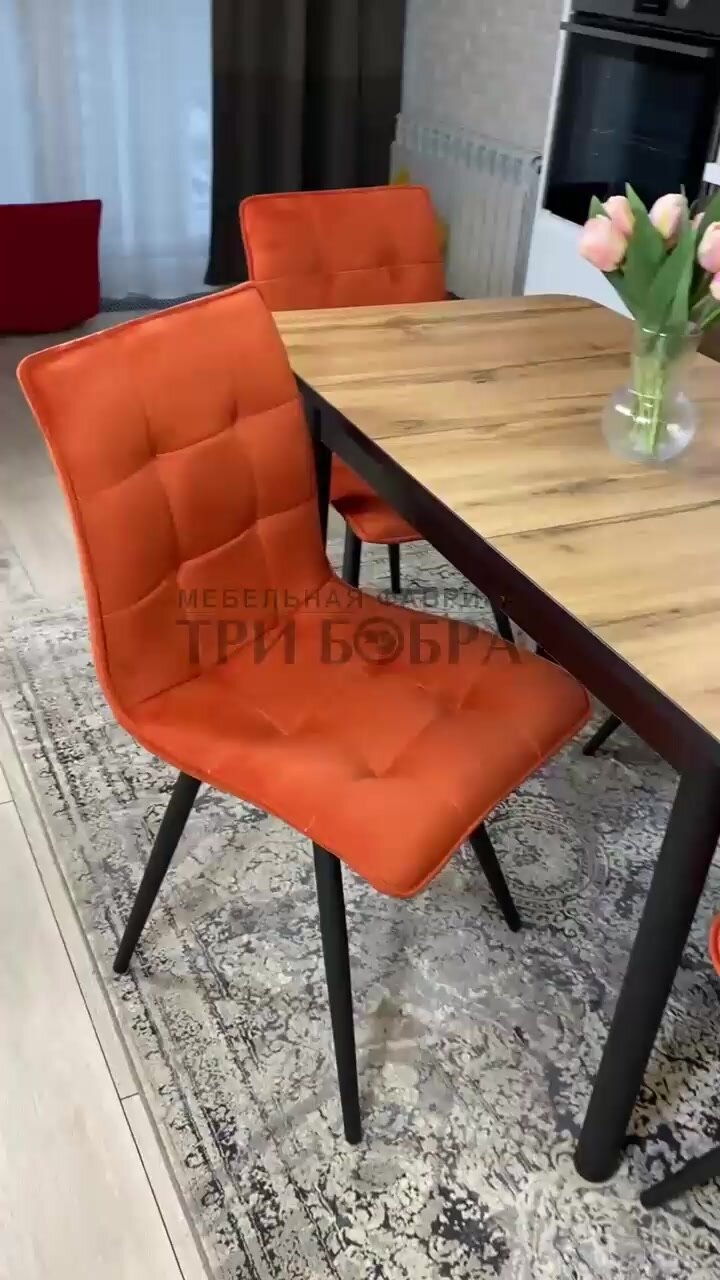Стол кухонный раздвижной, Дуб вотан, стулья для кухни комплект 4 шт, обеденная группа — фото 1