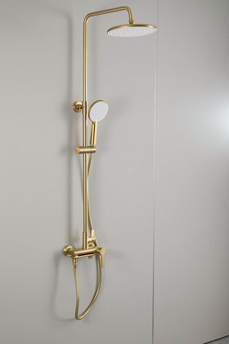 Изображение товара Душевая стойка FRAP F2488-3, золотой сатин, латунь, для ванны