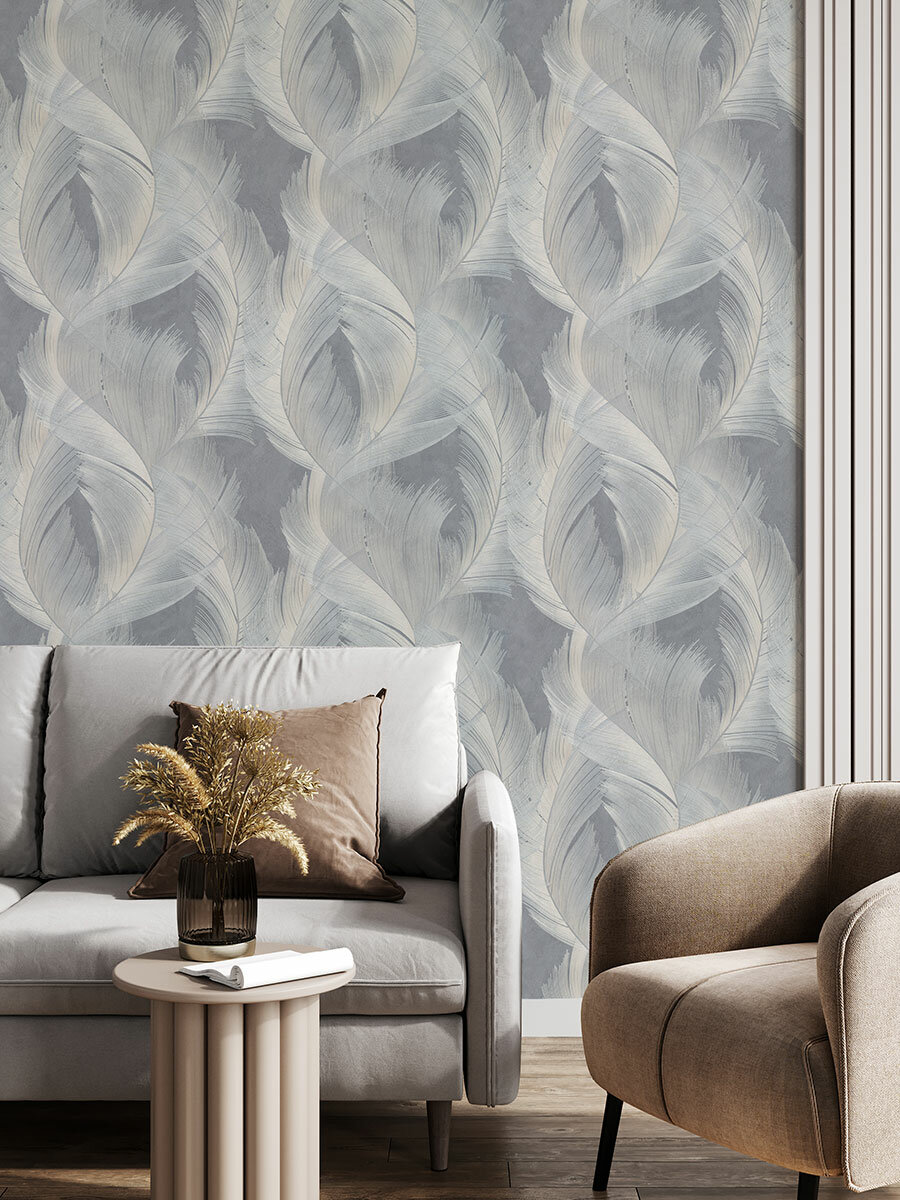 Обои флизелиновые виниловые Phoenix 7216-23 Euro Decor перья для спальни гостиной кухни коридора детской метровые