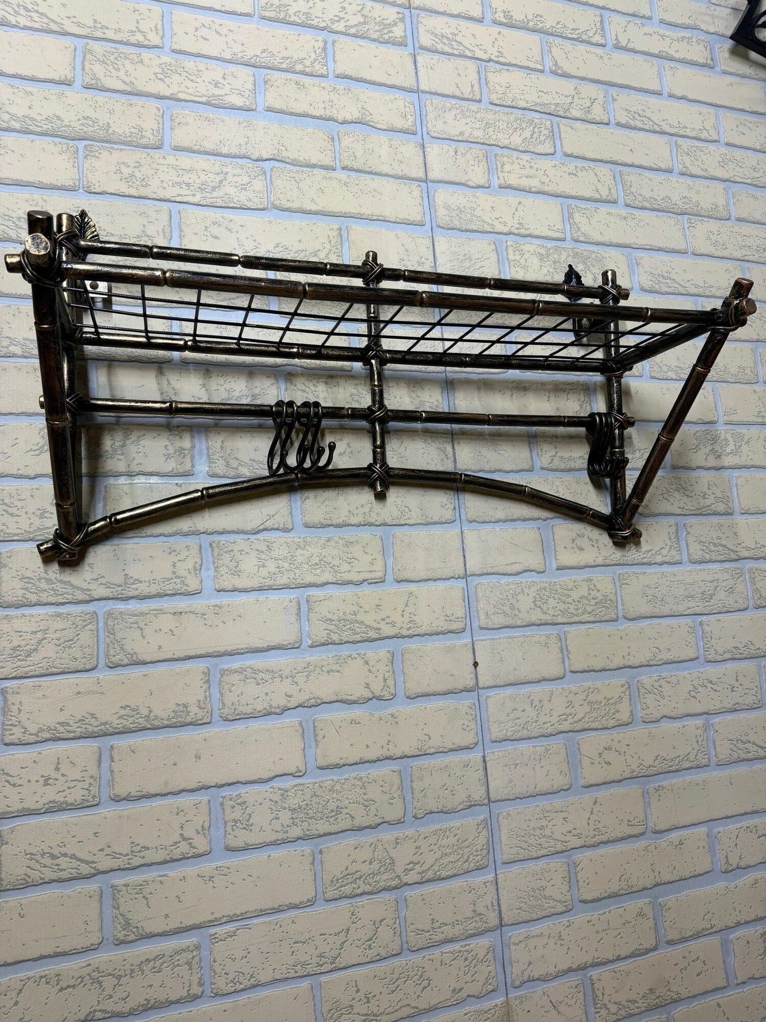 Вешалка настенная, кованая, Студия кованой мебели Нива, цвет черный/медь — фото 1