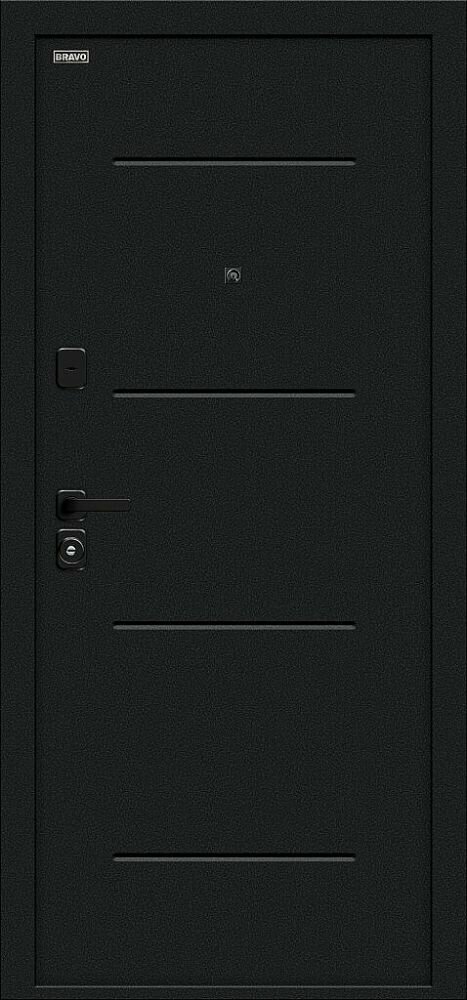 Входная Дверь Bravo Граффити-1 Инсайд/SBlack Букле черное/Look Art 860x2050мм Правое Открывание / Браво.