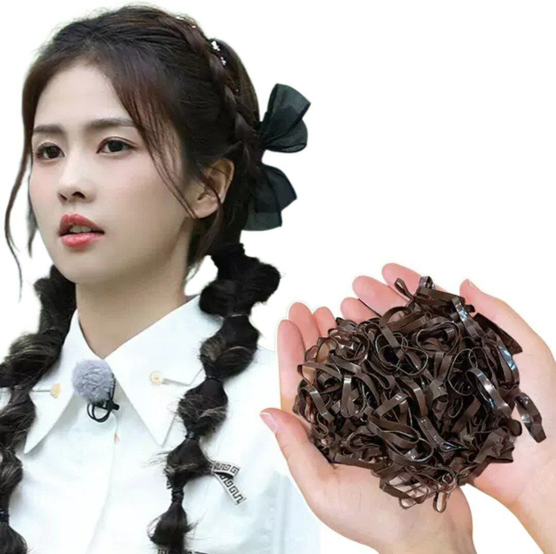 Набор резинок 100 шт, силикон, для девочек, Силиконовые резинки для волос. — фото 1