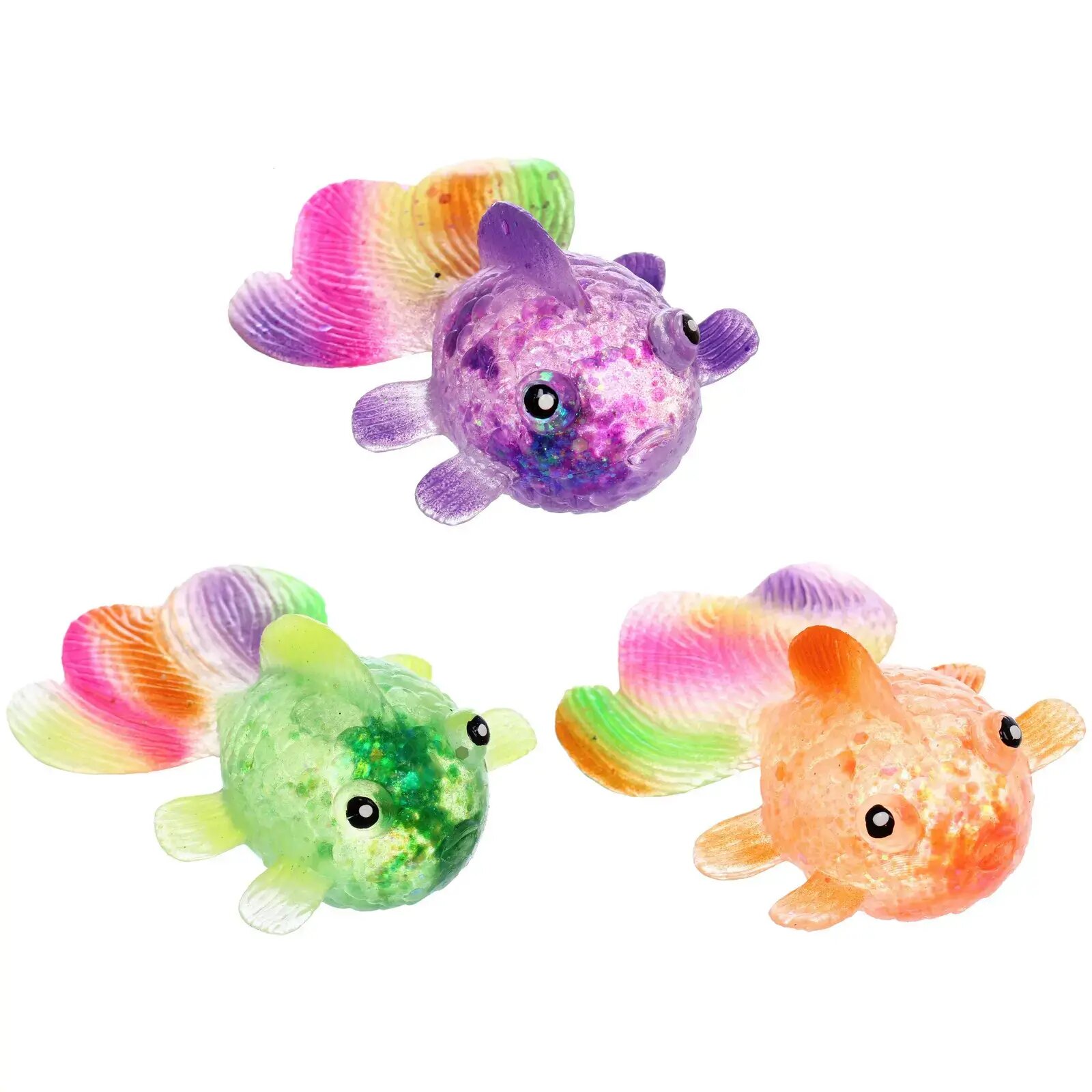 Игрушка-антистресс 1шт. "Рыбка" 12.5см, разноцветный принт, мягкая и приятная на ощупь