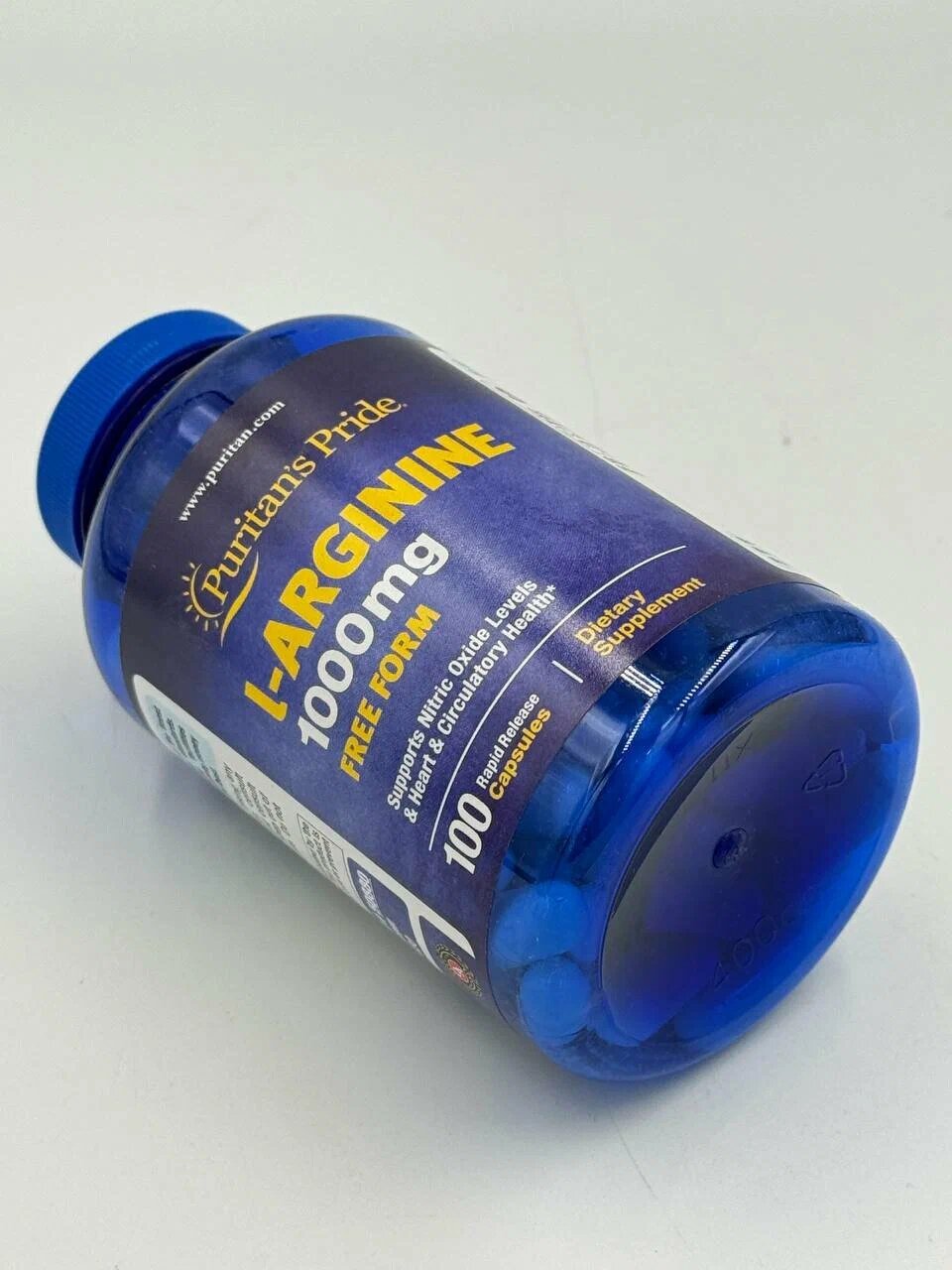 Л-Аргинин Puritan's Pride Arginine, 1000мг, 100капсул, свободная форма