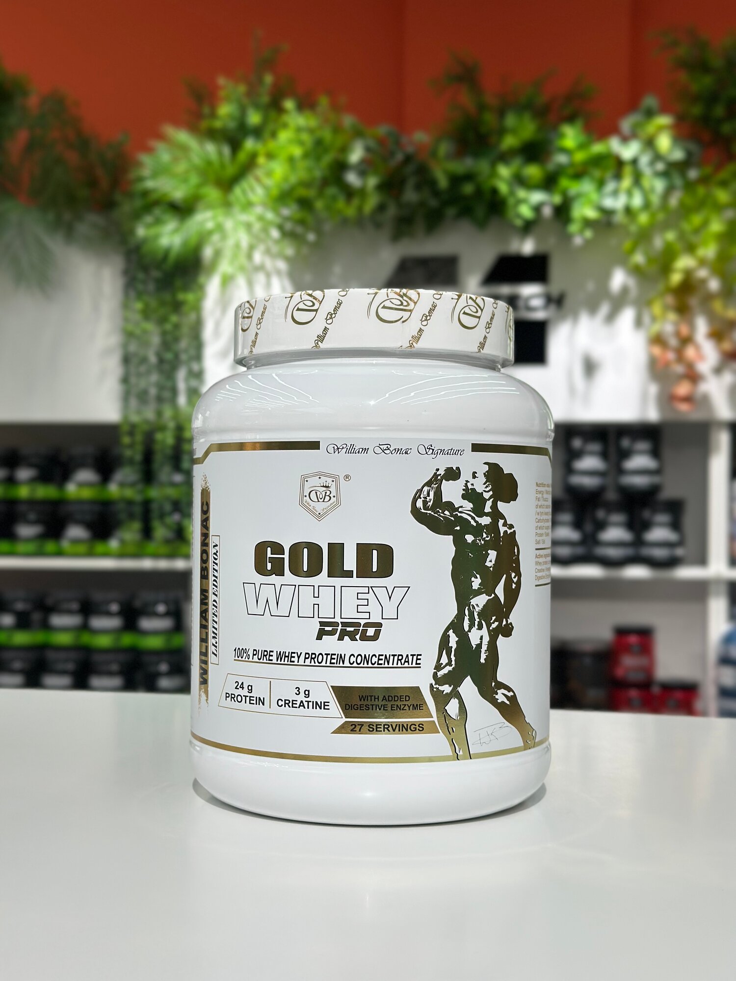 Протеин William Bonac Gold Whey, молочный, 24 г белка на 100 г, 900г, 27 порций