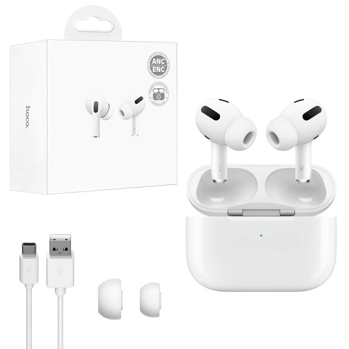 Наушники HOCO EW68, беспроводные TWS, Bluetooth 5.3, True ANC + ENC, до 7 ч работы, белые