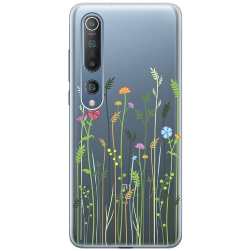 Ультратонкий силиконовый чехол-накладка Transparent для Xiaomi Mi 10 с 3D принтом Flowers & Fern ультратонкий силиконовый чехол накладка transparent для xiaomi mi 11 ultra с 3d принтом flowers