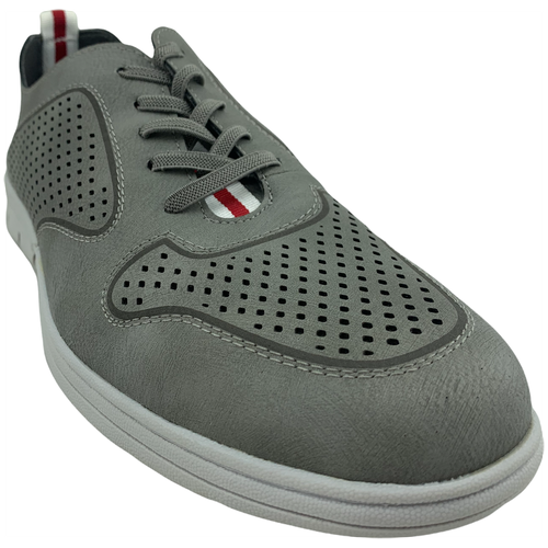 KEDDO Мужские кроссовки из искусственного нубука с перфорацией. (0616) Размер: 42, Цвет: серый серого цвета