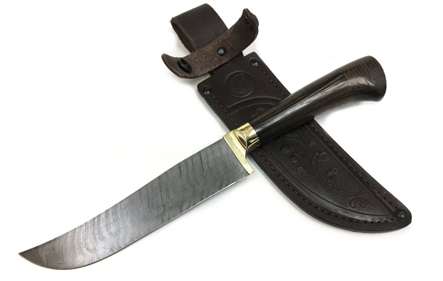 Нож Пчак Узбекский, дамасская сталь, рукоять венге
